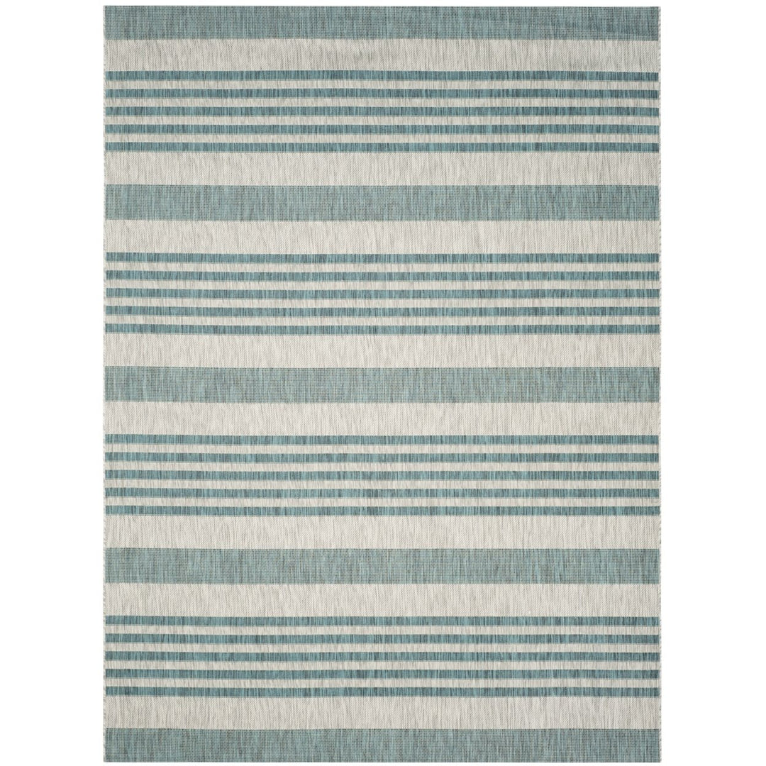 SAFAVIEH Outdoor CY8062-37212 Courtyard Grey / Blue Rug Image 1