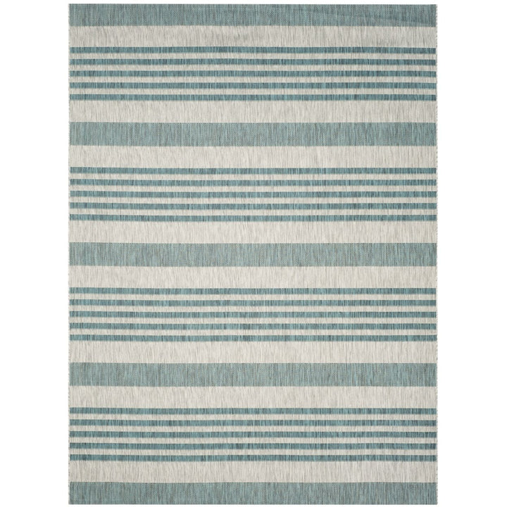 SAFAVIEH Outdoor CY8062-37212 Courtyard Grey / Blue Rug Image 1