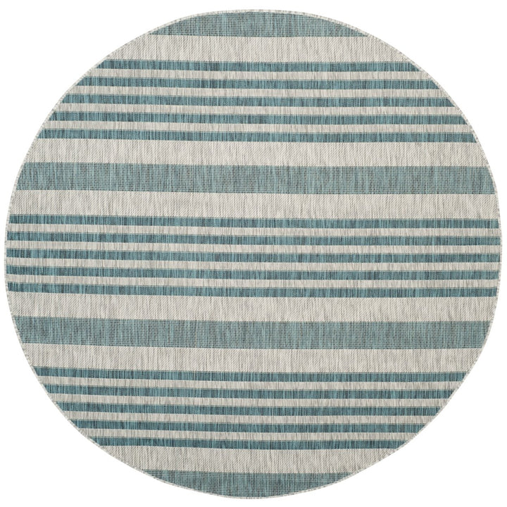 SAFAVIEH Outdoor CY8062-37212 Courtyard Grey / Blue Rug Image 1