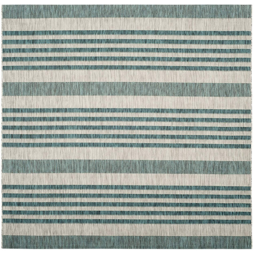 SAFAVIEH Outdoor CY8062-37212 Courtyard Grey / Blue Rug Image 1