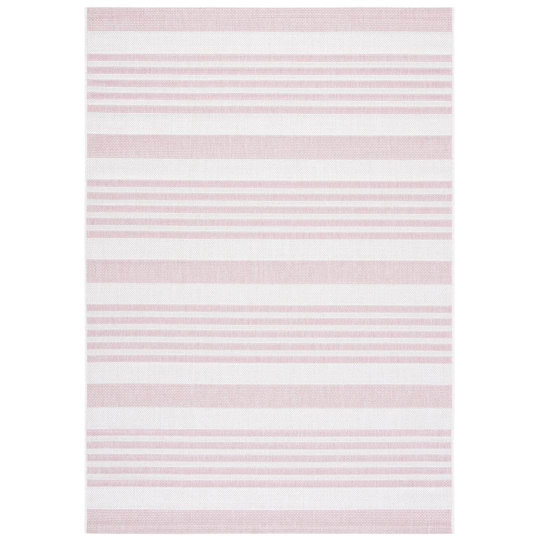 SAFAVIEH Outdoor CY8062-56212 Courtyard Ivory / Soft Pink Rug Image 4