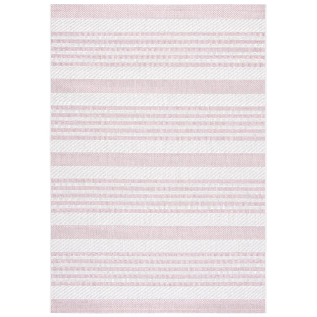 SAFAVIEH Outdoor CY8062-56212 Courtyard Ivory / Soft Pink Rug Image 1