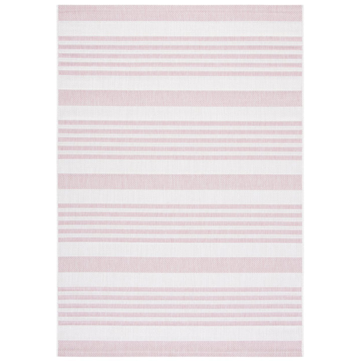 SAFAVIEH Outdoor CY8062-56212 Courtyard Ivory / Soft Pink Rug Image 1