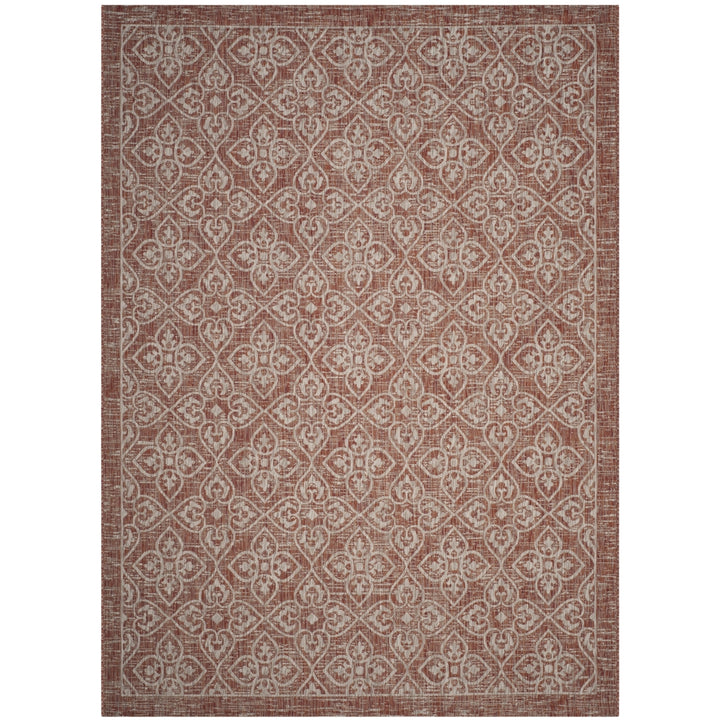 SAFAVIEH Outdoor CY8066-36521 Courtyard Rust / Light Grey Rug Image 2