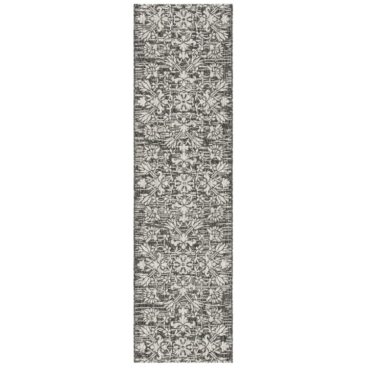 SAFAVIEH Outdoor CY8064-37621 Courtyard Black / Light Grey Rug Image 5