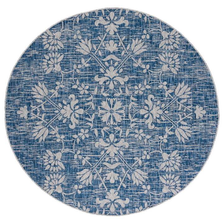 SAFAVIEH Outdoor CY8064-36821 Courtyard Navy / Grey Rug Image 4