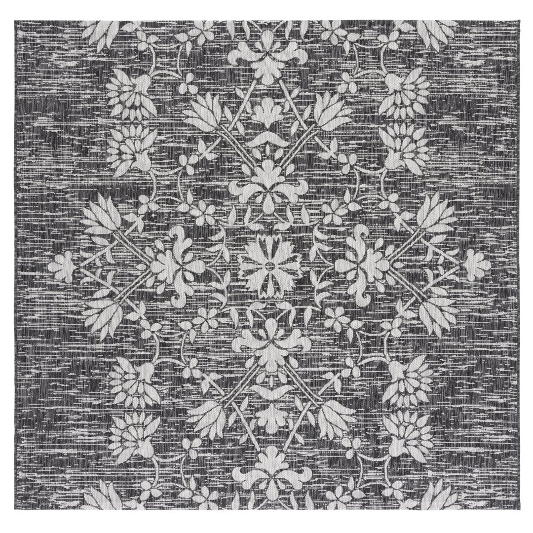 SAFAVIEH Outdoor CY8064-37621 Courtyard Black / Light Grey Rug Image 6