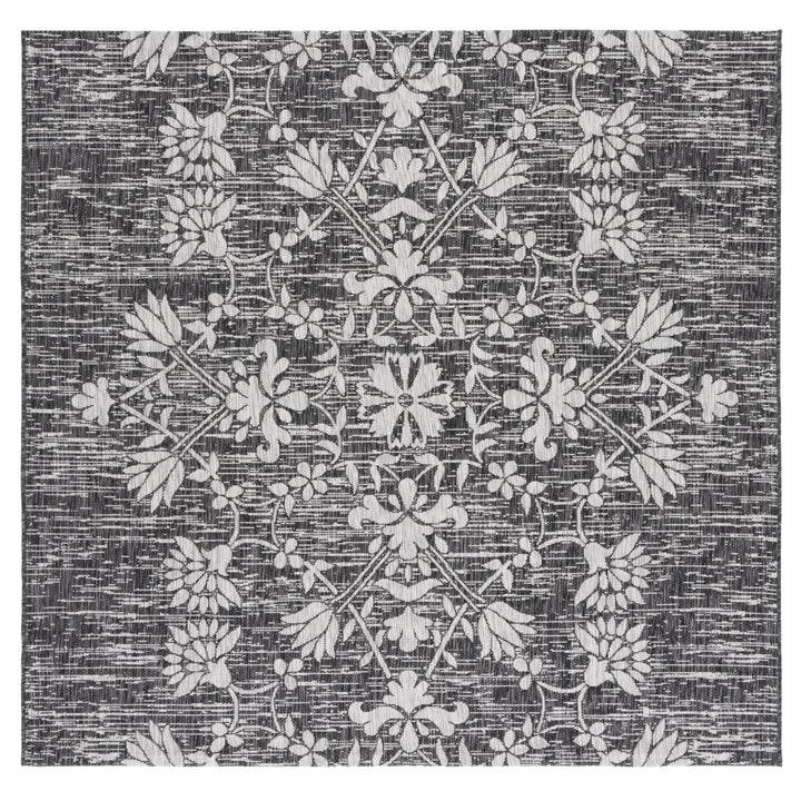 SAFAVIEH Outdoor CY8064-37621 Courtyard Black / Light Grey Rug Image 1