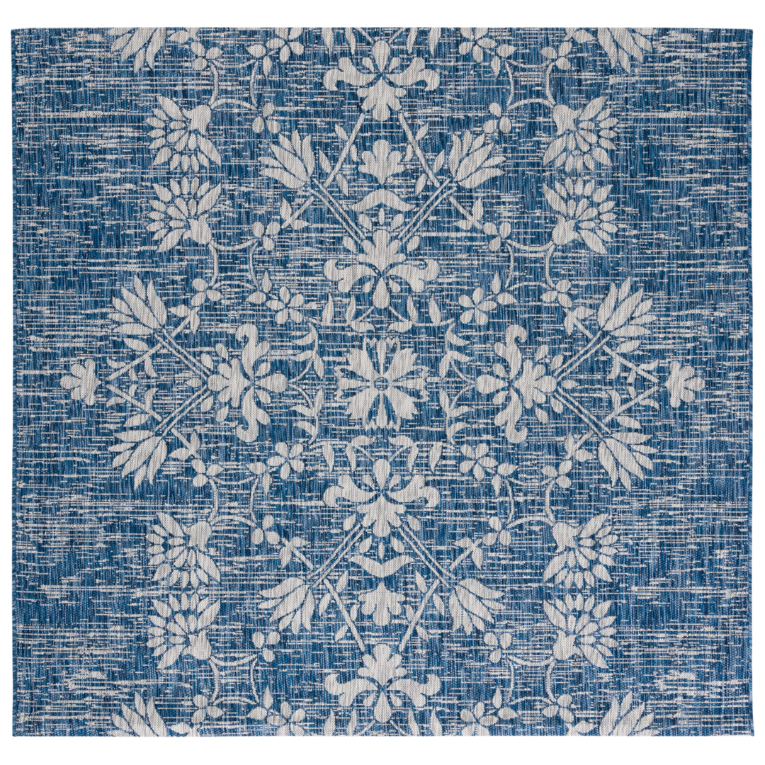 SAFAVIEH Outdoor CY8064-36821 Courtyard Navy / Grey Rug Image 6