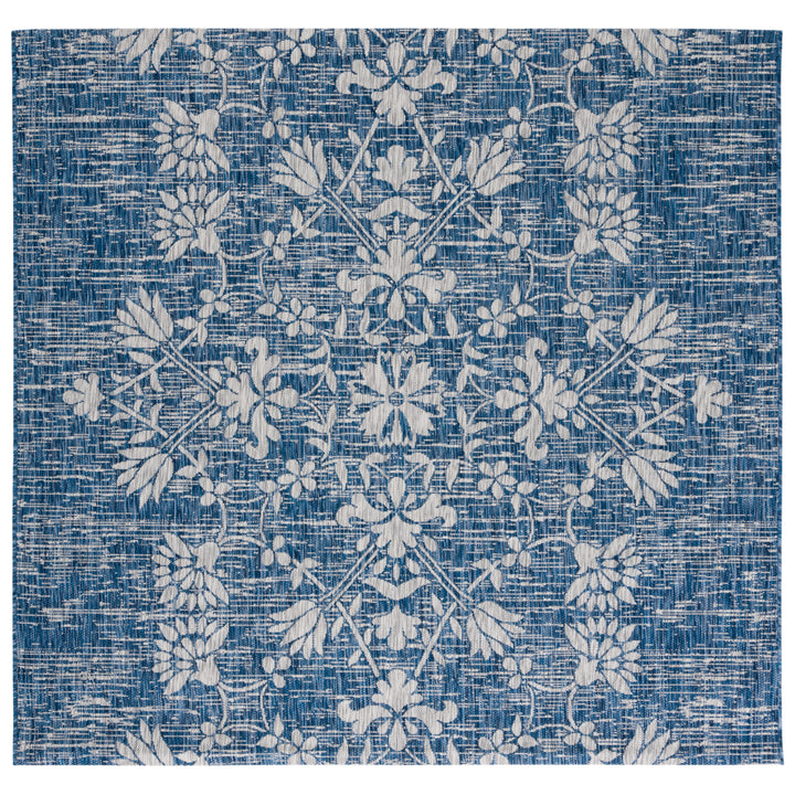 SAFAVIEH Outdoor CY8064-36821 Courtyard Navy / Grey Rug Image 6