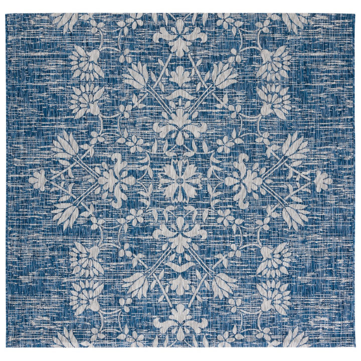 SAFAVIEH Outdoor CY8064-36821 Courtyard Navy / Grey Rug Image 1