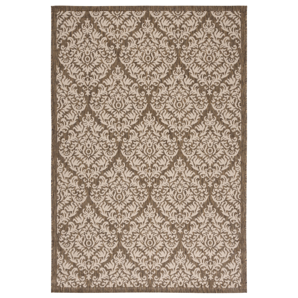 SAFAVIEH Outdoor CY8067-23221 Courtyard Brown / Beige Rug Image 2