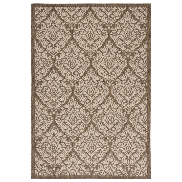 SAFAVIEH Outdoor CY8067-23221 Courtyard Brown / Beige Rug Image 1