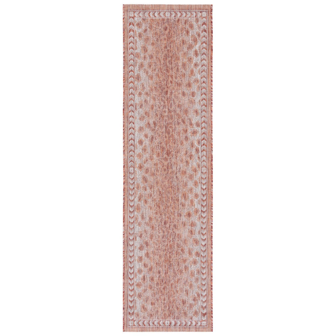 SAFAVIEH Outdoor CY8100-36512 Courtyard Rust / Beige Rug Image 1