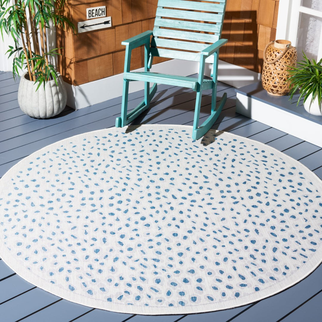 SAFAVIEH Outdoor CY8104-53412 Courtyard Ivory / Blue Rug Image 2