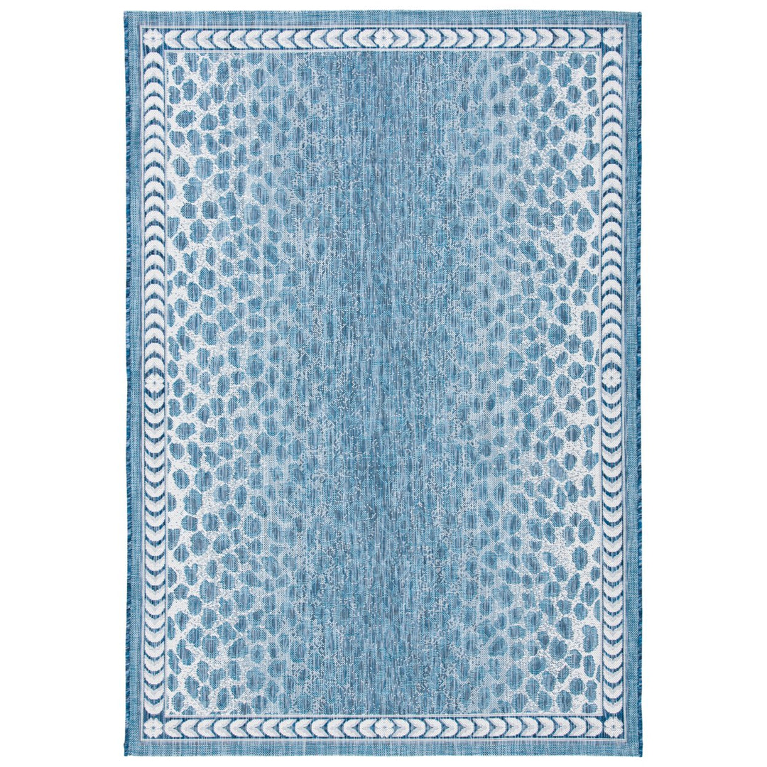 SAFAVIEH Outdoor CY8100-53412 Courtyard Blue / Ivory Rug Image 1
