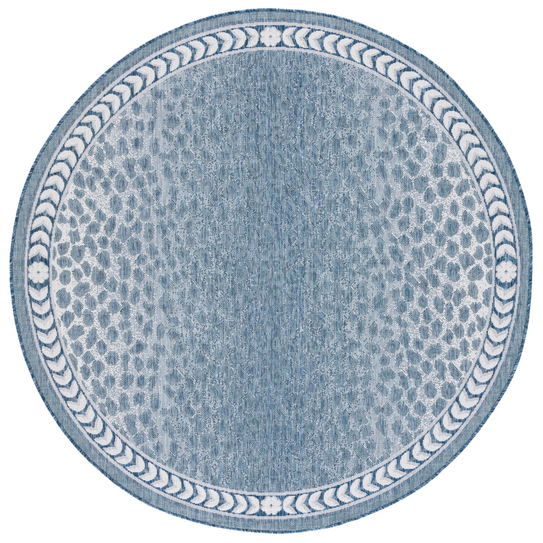 SAFAVIEH Outdoor CY8100-53412 Courtyard Blue / Ivory Rug Image 5