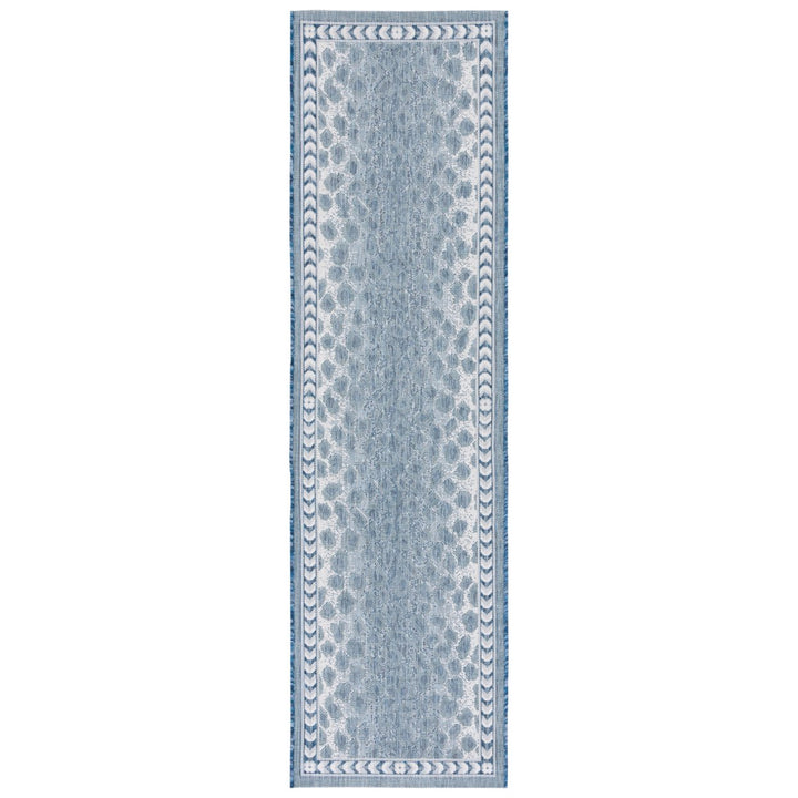 SAFAVIEH Outdoor CY8100-53412 Courtyard Blue / Ivory Rug Image 1