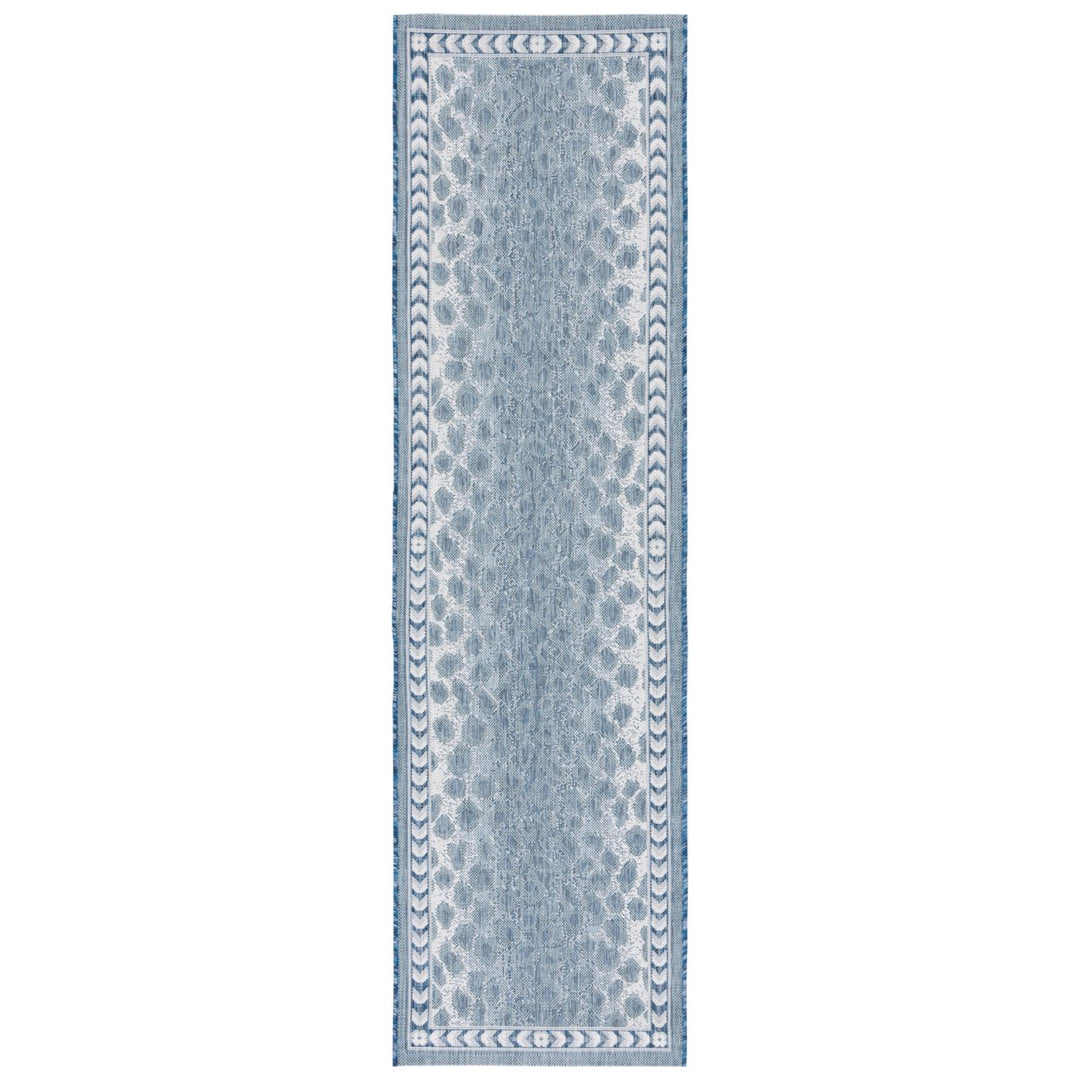 SAFAVIEH Outdoor CY8100-53412 Courtyard Blue / Ivory Rug Image 1