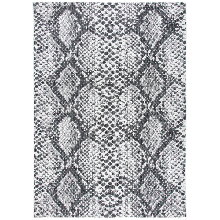 SAFAVIEH Outdoor CY8162-53712 Courtyard Grey / Black Rug Image 3