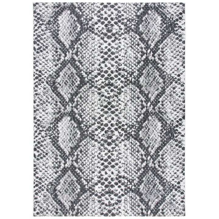 SAFAVIEH Outdoor CY8162-53712 Courtyard Grey / Black Rug Image 1