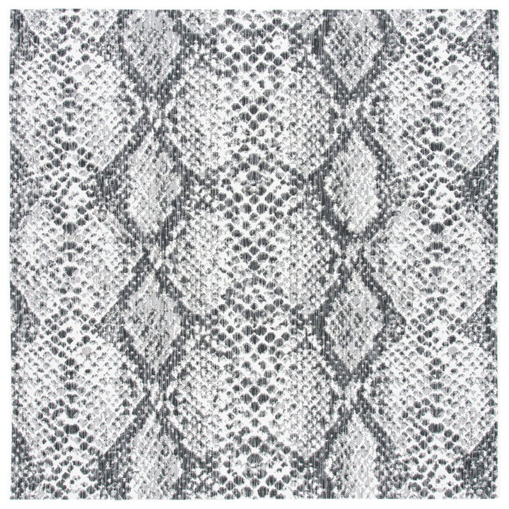 SAFAVIEH Outdoor CY8162-53712 Courtyard Grey / Black Rug Image 5