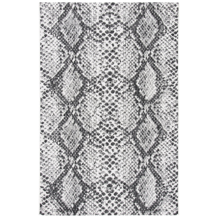 SAFAVIEH Outdoor CY8162-53712 Courtyard Grey / Black Rug Image 7