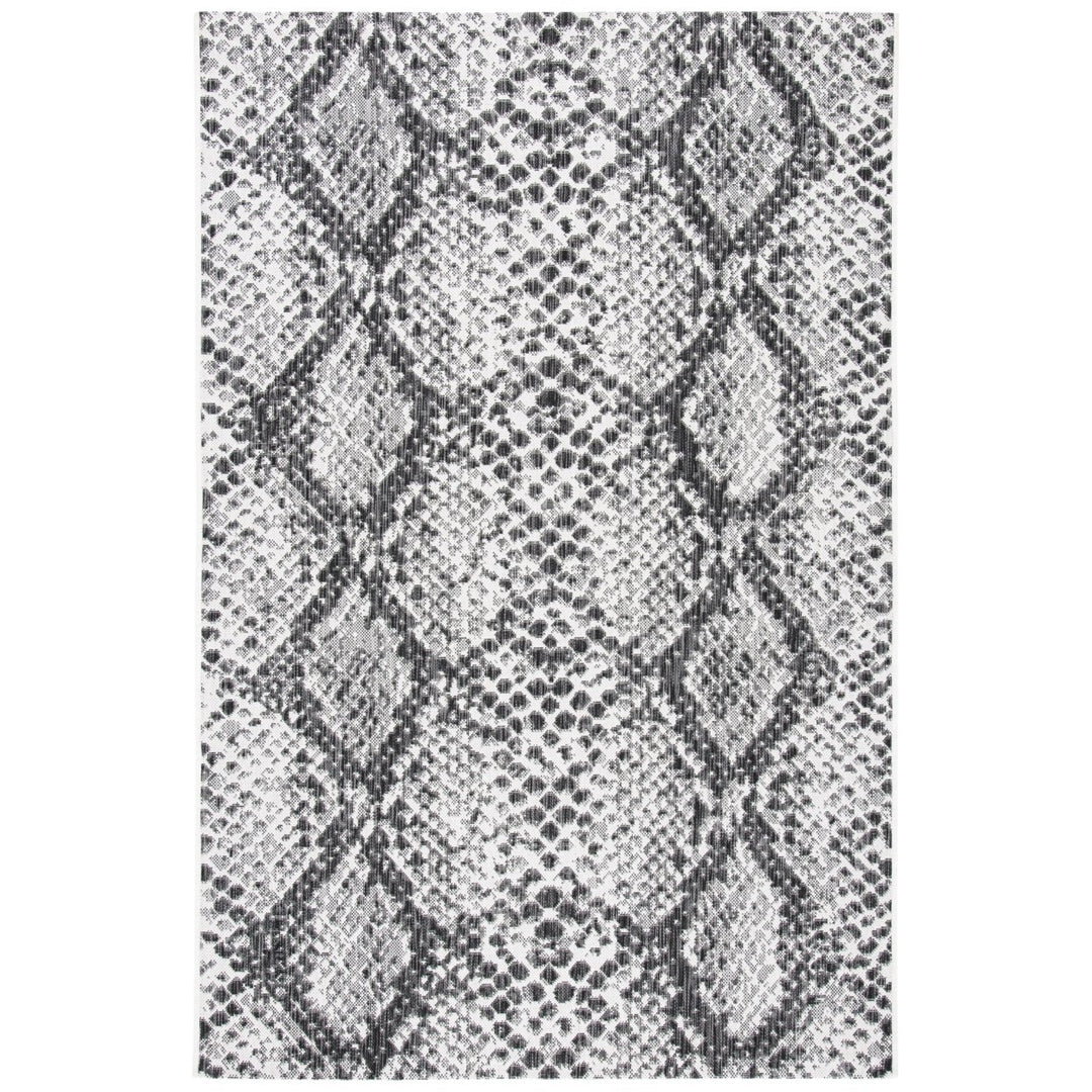 SAFAVIEH Outdoor CY8162-53712 Courtyard Grey / Black Rug Image 1