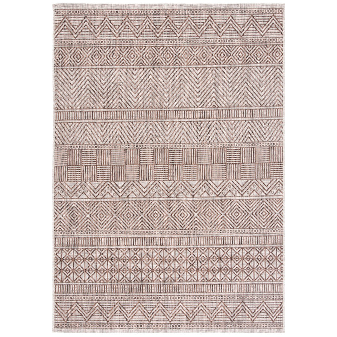 SAFAVIEH Outdoor CY8196-36312 Courtyard Grey / Brown Rug Image 3