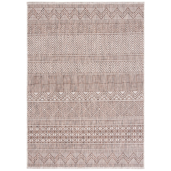 SAFAVIEH Outdoor CY8196-36312 Courtyard Grey / Brown Rug Image 3