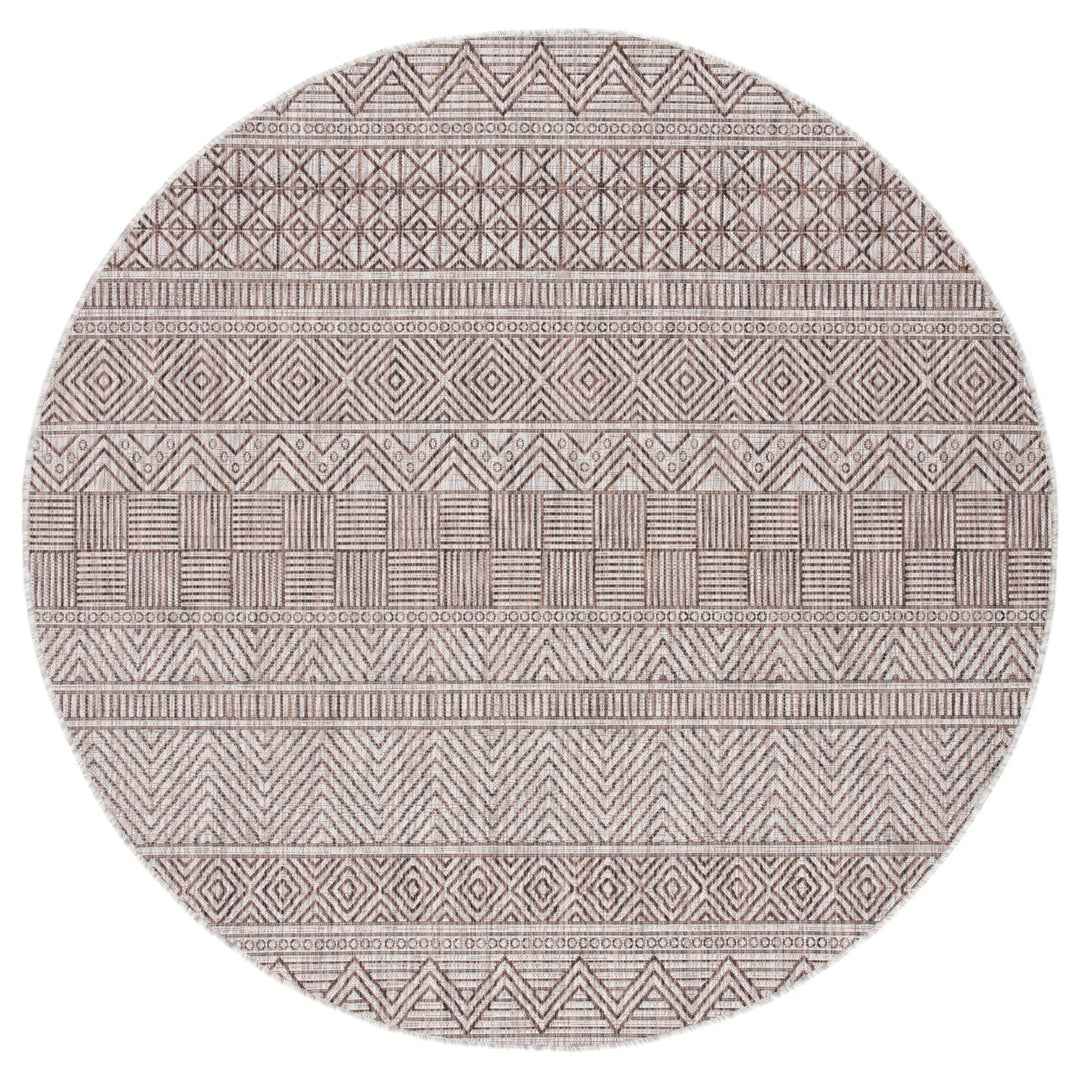 SAFAVIEH Outdoor CY8196-36312 Courtyard Grey / Brown Rug Image 4