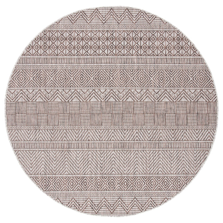 SAFAVIEH Outdoor CY8196-36312 Courtyard Grey / Brown Rug Image 4