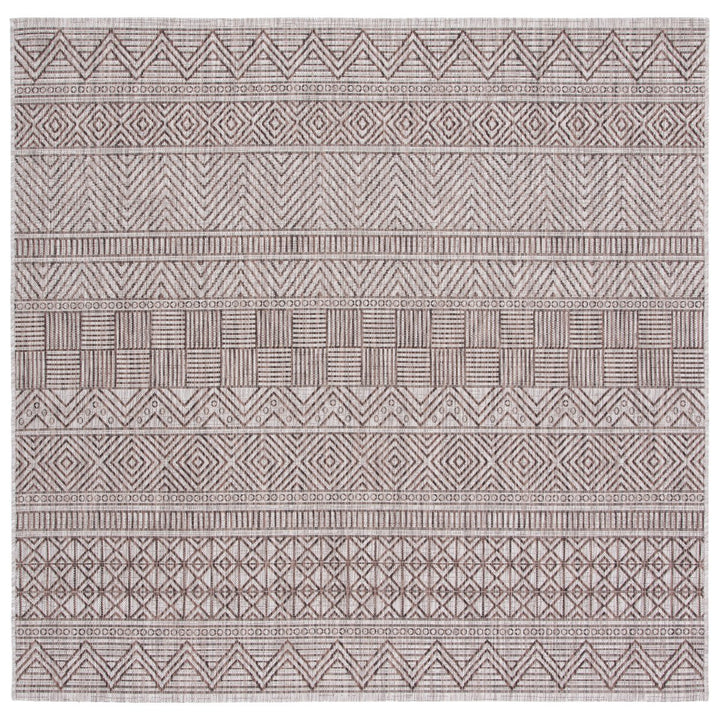 SAFAVIEH Outdoor CY8196-36312 Courtyard Grey / Brown Rug Image 5