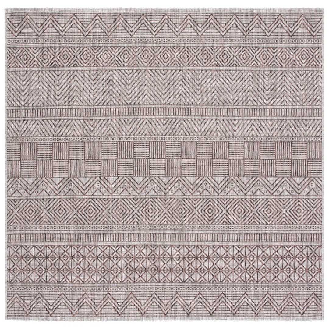 SAFAVIEH Outdoor CY8196-36312 Courtyard Grey / Brown Rug Image 1