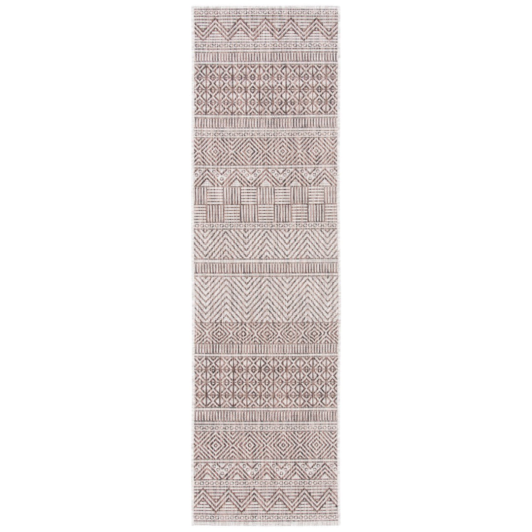 SAFAVIEH Outdoor CY8196-36312 Courtyard Grey / Brown Rug Image 8