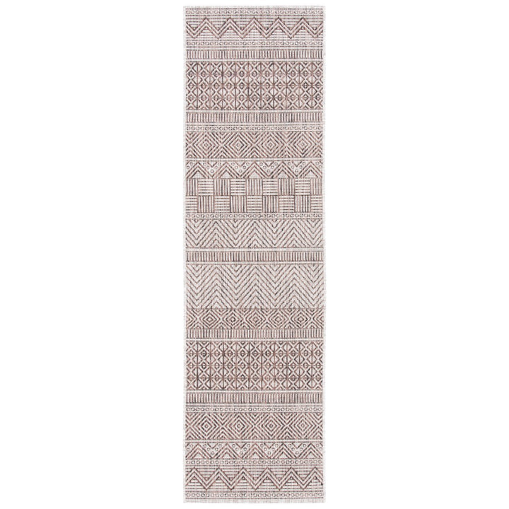 SAFAVIEH Outdoor CY8196-36312 Courtyard Grey / Brown Rug Image 8