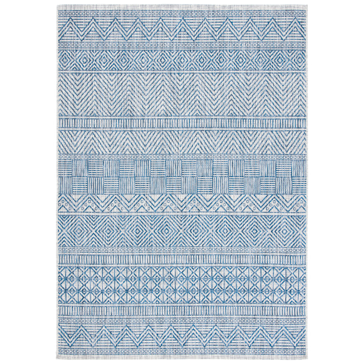 SAFAVIEH Outdoor CY8196-36812 Courtyard Grey / Navy Rug Image 2