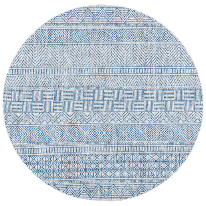 SAFAVIEH Outdoor CY8196-36812 Courtyard Grey / Navy Rug Image 5