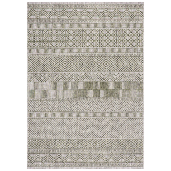 SAFAVIEH Outdoor CY8196-37912 Courtyard Grey / Olive Green Rug Image 1