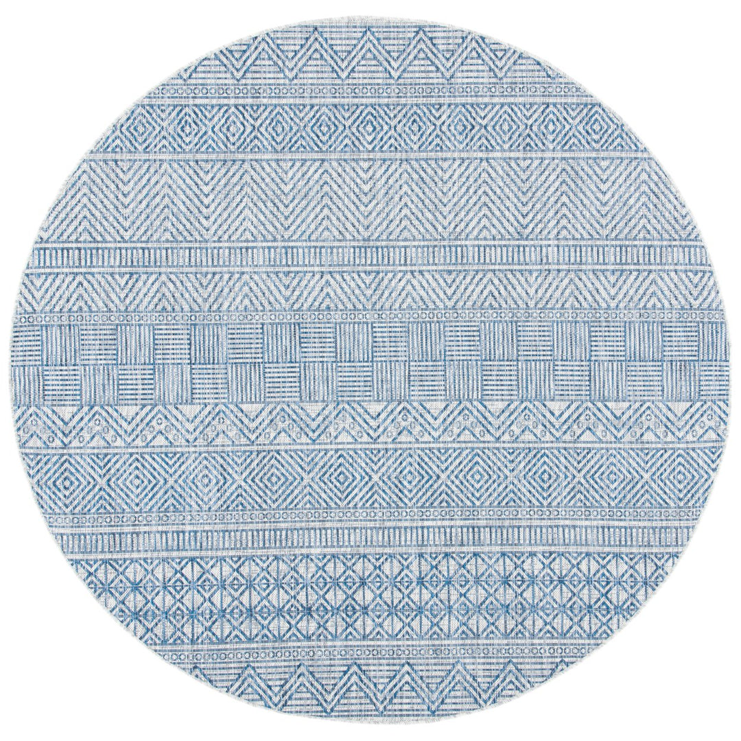 SAFAVIEH Outdoor CY8196-36812 Courtyard Grey / Navy Rug Image 7