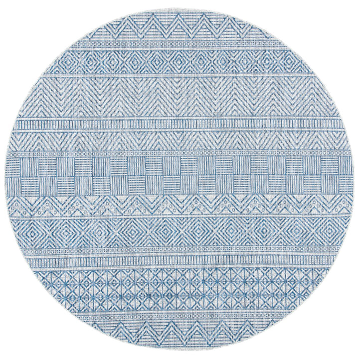 SAFAVIEH Outdoor CY8196-36812 Courtyard Grey / Navy Rug Image 1