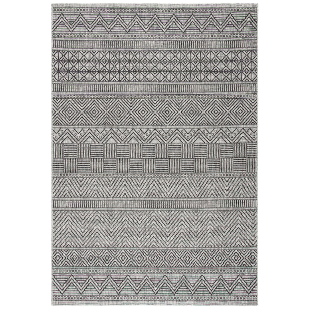 SAFAVIEH Outdoor CY8196-37612 Courtyard Black / Grey Rug Image 3