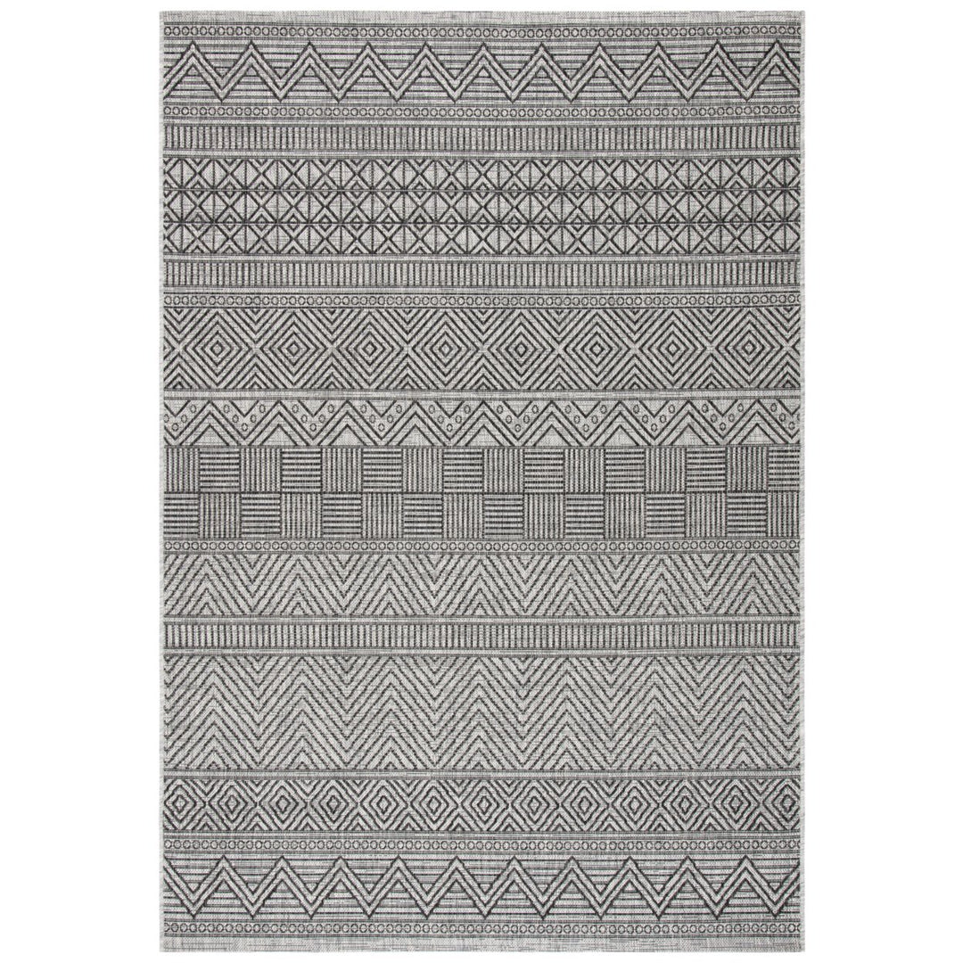 SAFAVIEH Outdoor CY8196-37612 Courtyard Black / Grey Rug Image 1