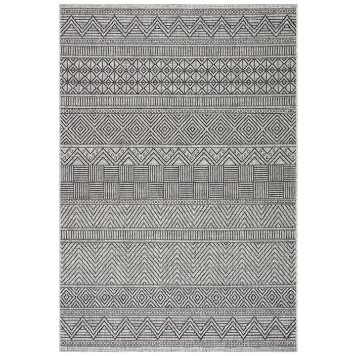 SAFAVIEH Outdoor CY8196-37612 Courtyard Black / Grey Rug Image 1