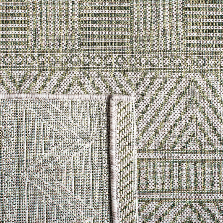 SAFAVIEH Outdoor CY8196-37912 Courtyard Grey / Olive Green Rug Image 5