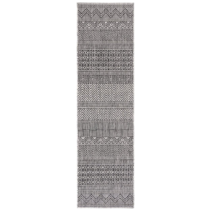 SAFAVIEH Outdoor CY8196-37612 Courtyard Black / Grey Rug Image 1