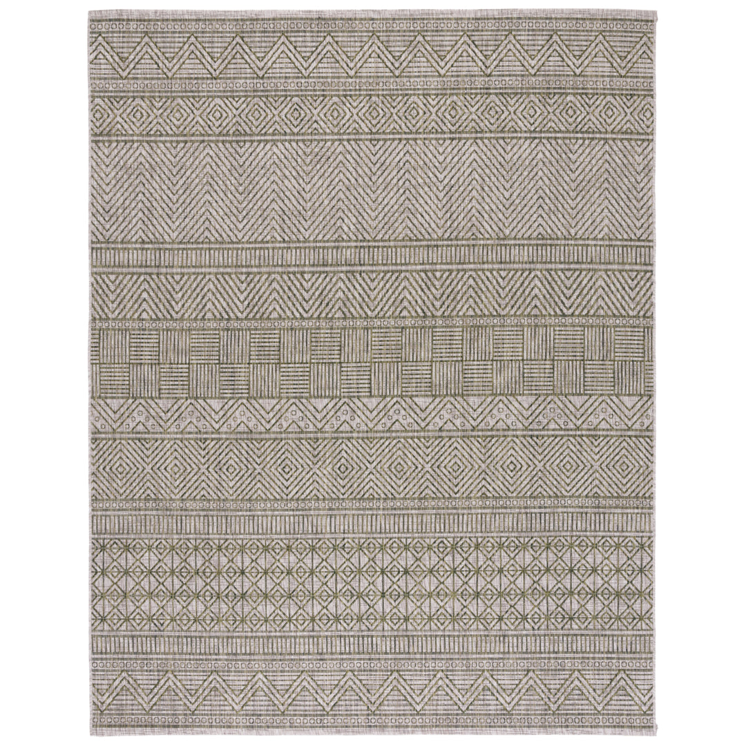 SAFAVIEH Outdoor CY8196-37912 Courtyard Grey / Olive Green Rug Image 6