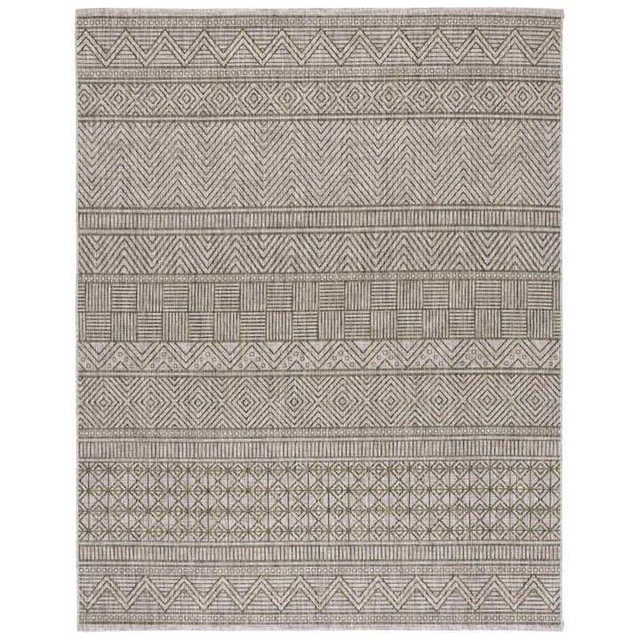 SAFAVIEH Outdoor CY8196-37912 Courtyard Grey / Olive Green Rug Image 1