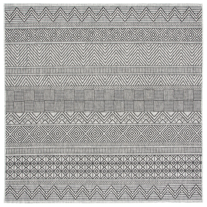 SAFAVIEH Outdoor CY8196-37612 Courtyard Black / Grey Rug Image 6