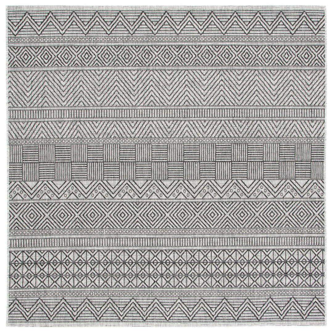 SAFAVIEH Outdoor CY8196-37612 Courtyard Black / Grey Rug Image 1